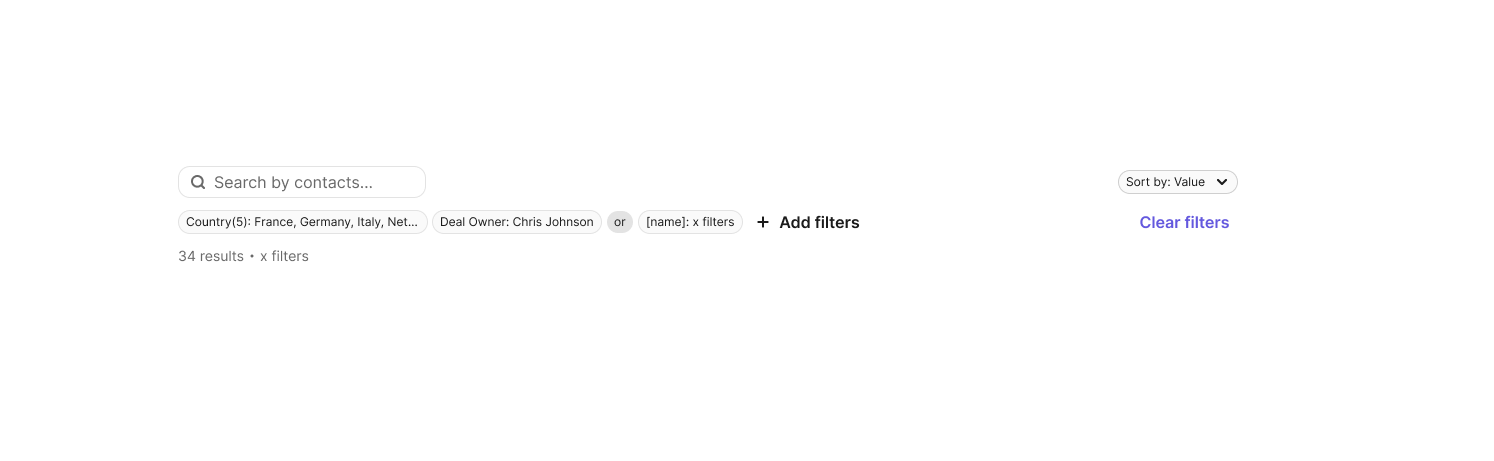 Advanced Filters preview