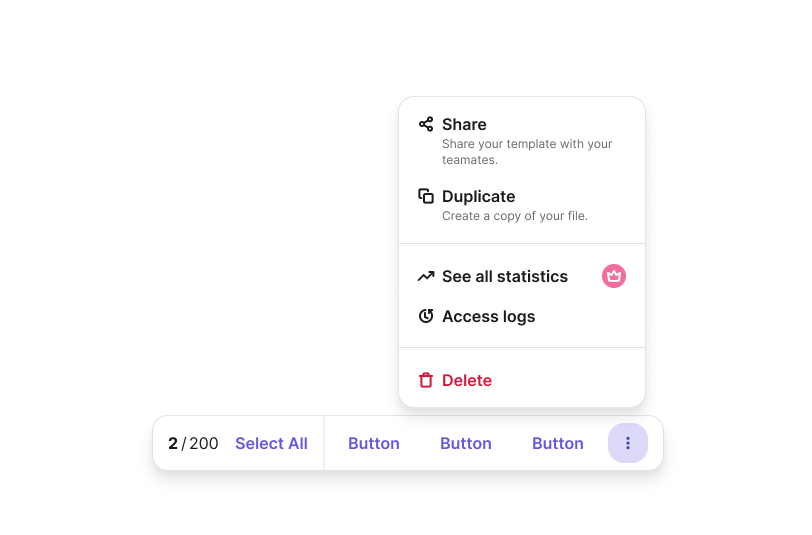 Bulk Action preview