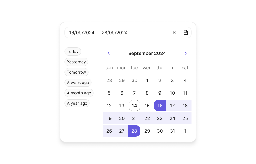 Datepicker preview